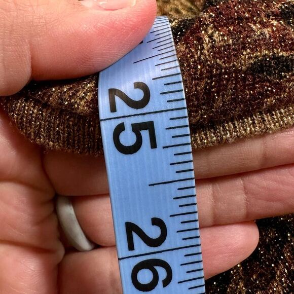 Ralph Lauren Women Brown Paisley Silk Cashmere Metallic Sweater Size 1X - Picture 7 of 9